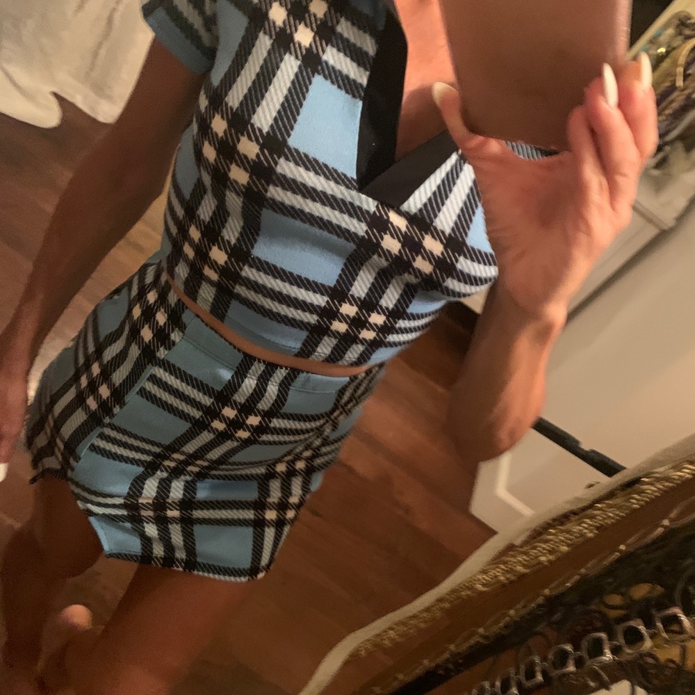 Dolls kill 2 piece set Plaid mini skirt & Top xs s